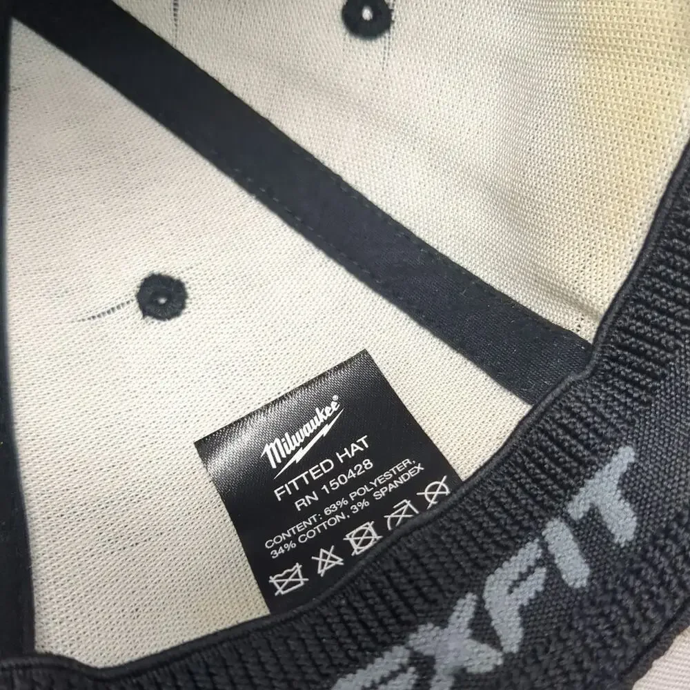 Milwaukee Baseball Cap Black One Size Flexfit Gray Logo Stretch Fit Work Hat